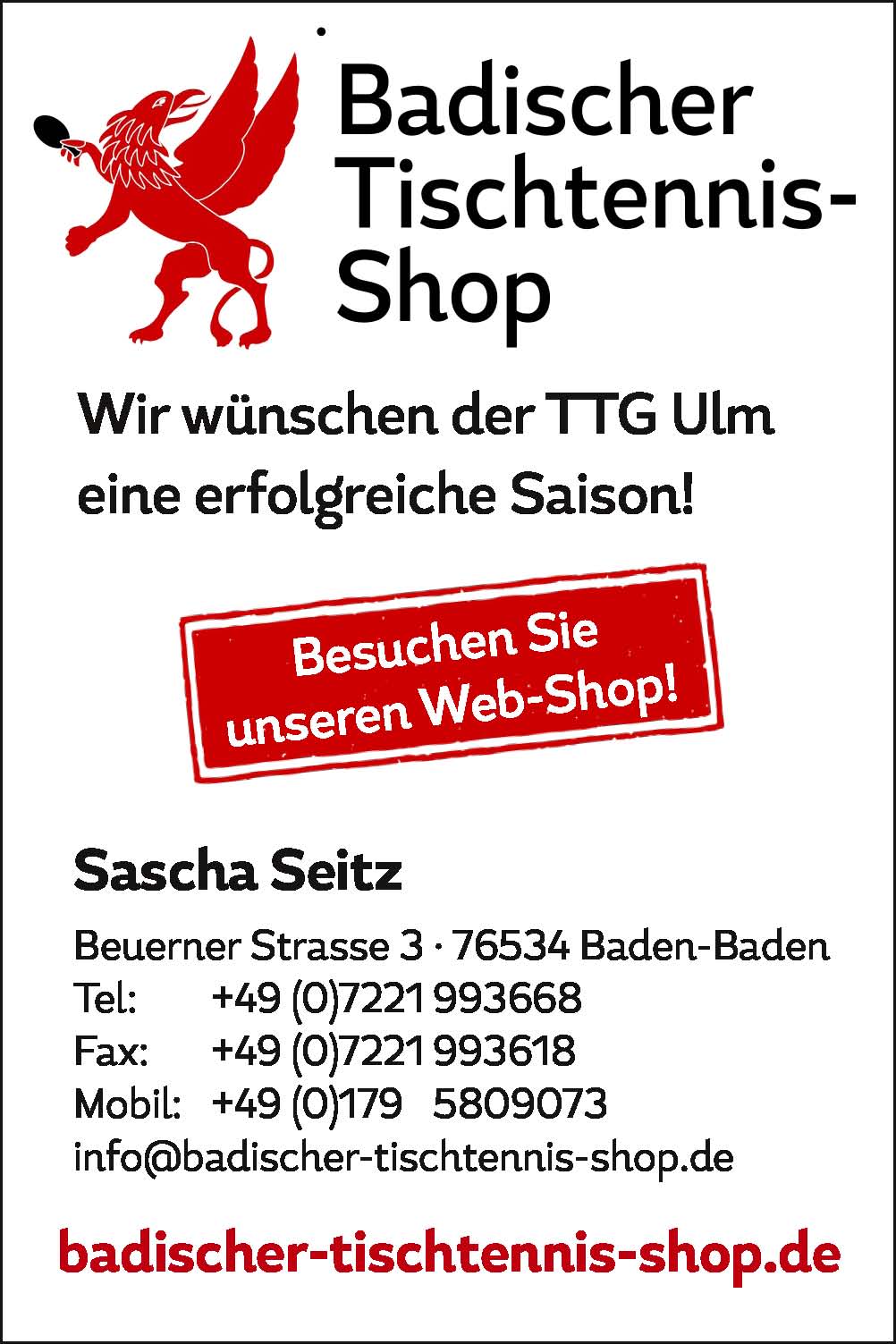 Badischer Tischtennis-Shop